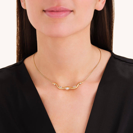 ROSEFIELD Damen Choker Wave Gold