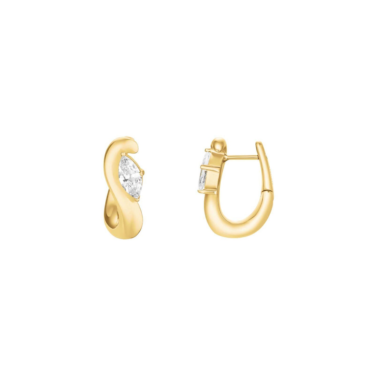 ROSEFIELD Damen Creolen Marquise Wave Gold
