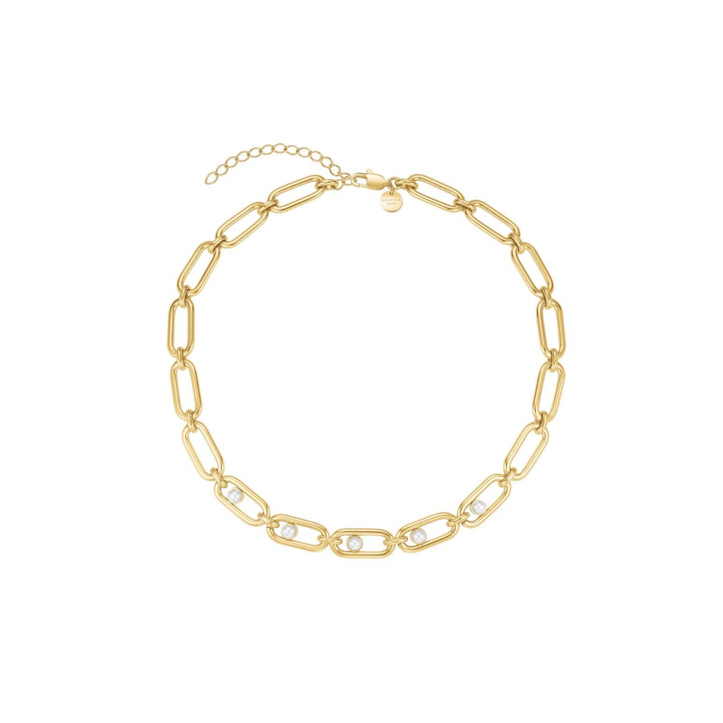 ROSEFIELD Damen Halskette Modern Pearl Link Gold