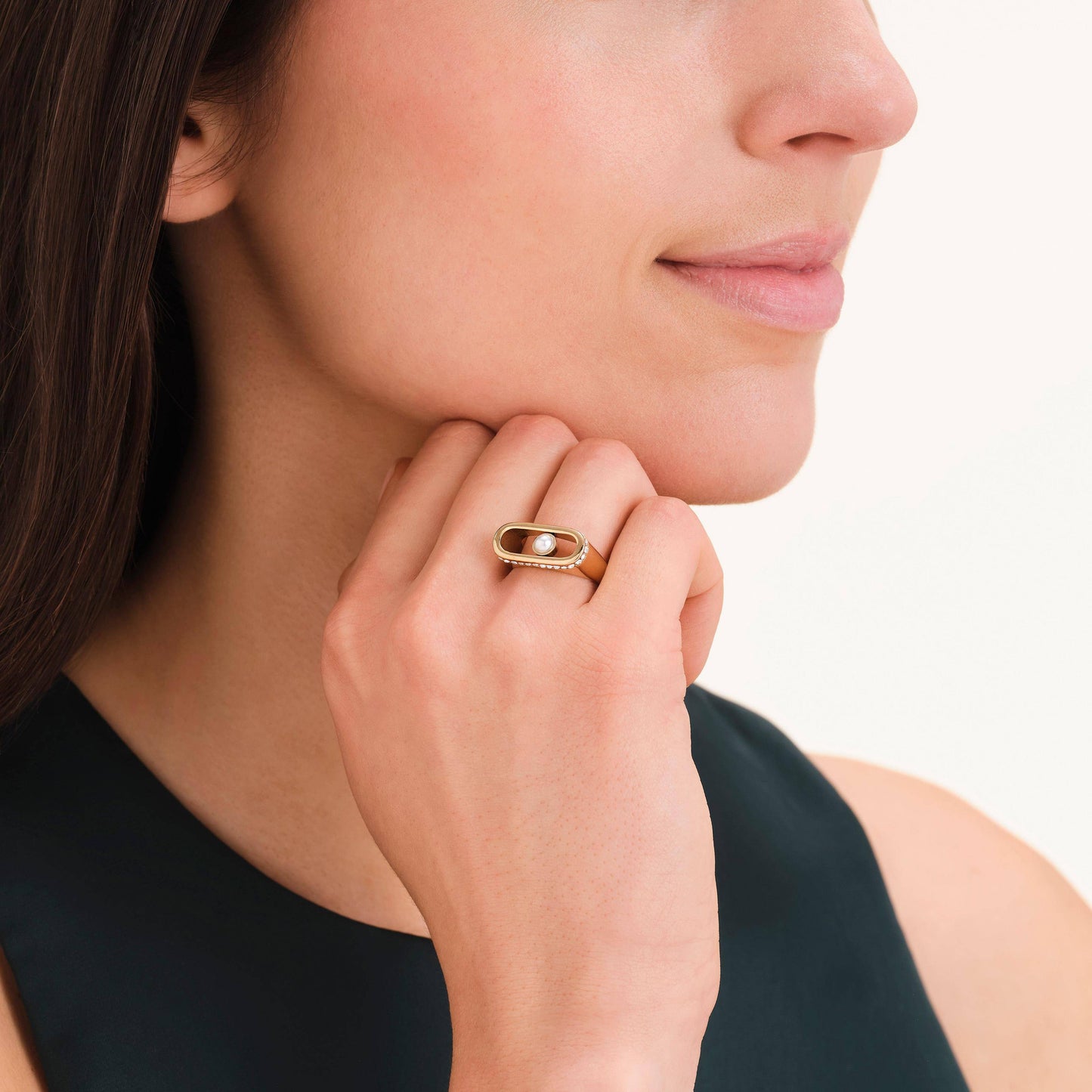 Bague pour femme ROSEFIELD Moderne Perle Or Acier inoxydable
