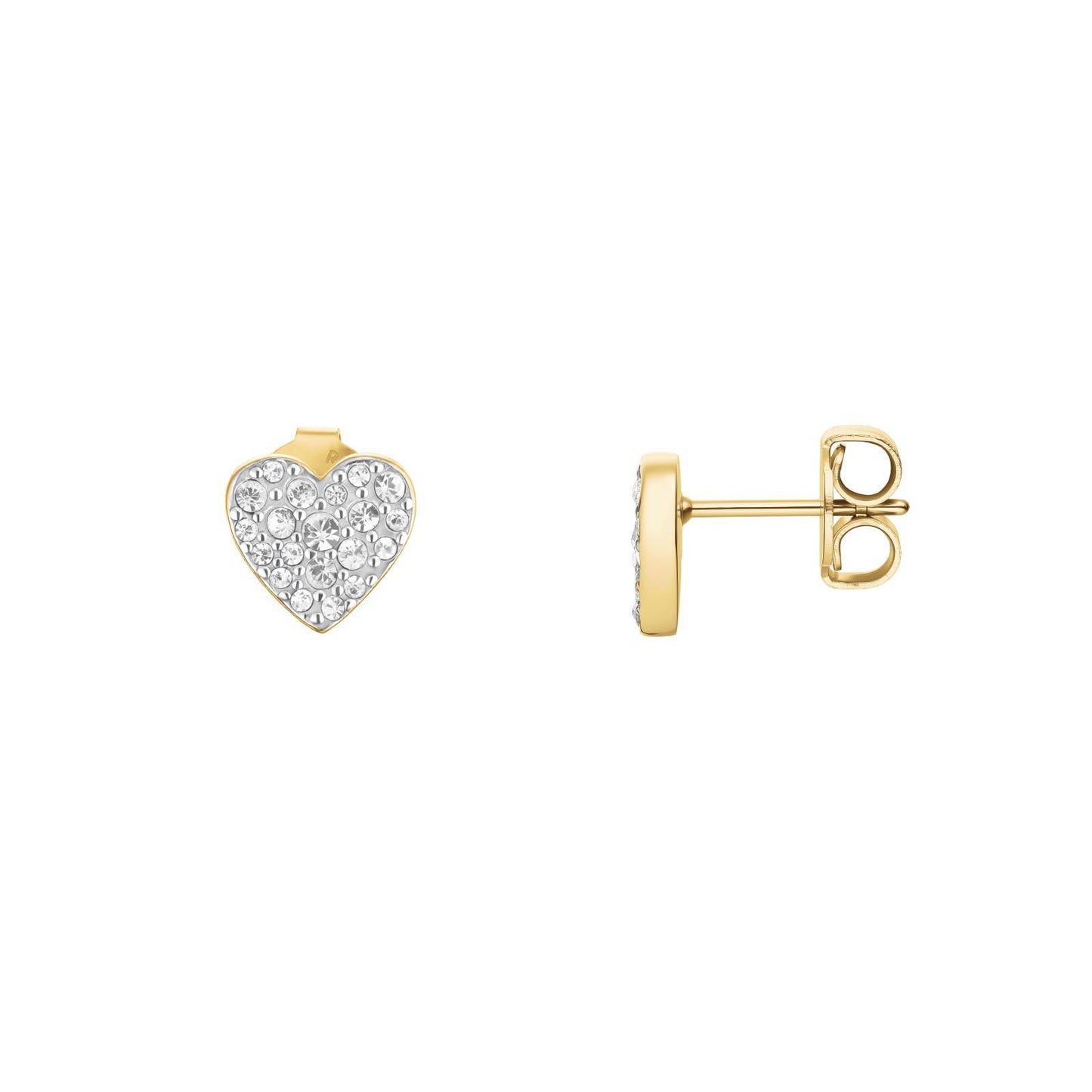 ROSEFIELD Boucles d'oreilles clous Pave Heart Gold pour femme