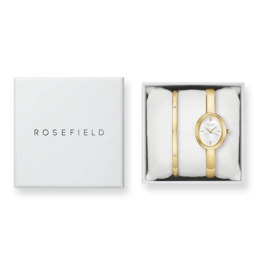 ROSEFIELD Uhren-Set Armreifuhr ST04 + Armreifen Gold X293