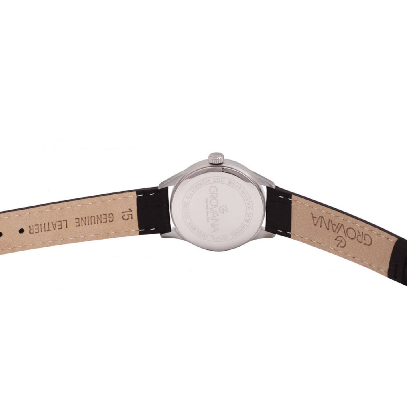 GROVANA Uhr Kensington Steel Leather Bordeaux 30.5mm Herren 3305,1536