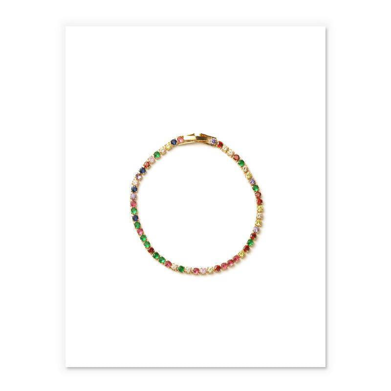 AMORETTO MILANO Tennisarmband Bunte Steine Gold