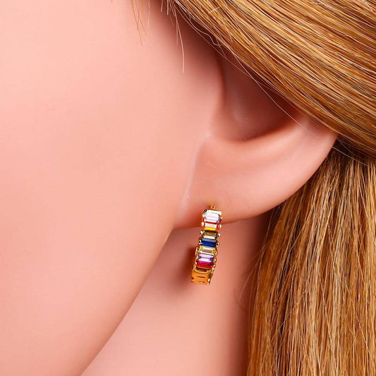 AMORETTO MILANO Ohrringe Bunte Steine Gold