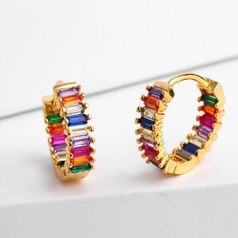 AMORETTO MILANO Ohrringe Bunte Steine Gold