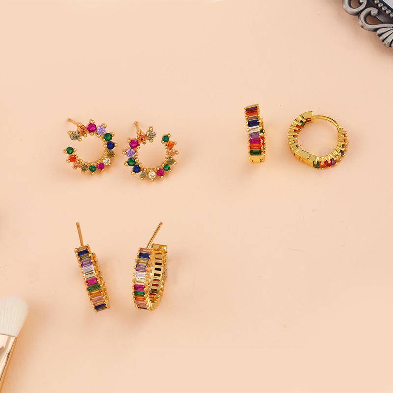 Boucles d'oreilles AMORETTO MILANO Pierres colorées Or