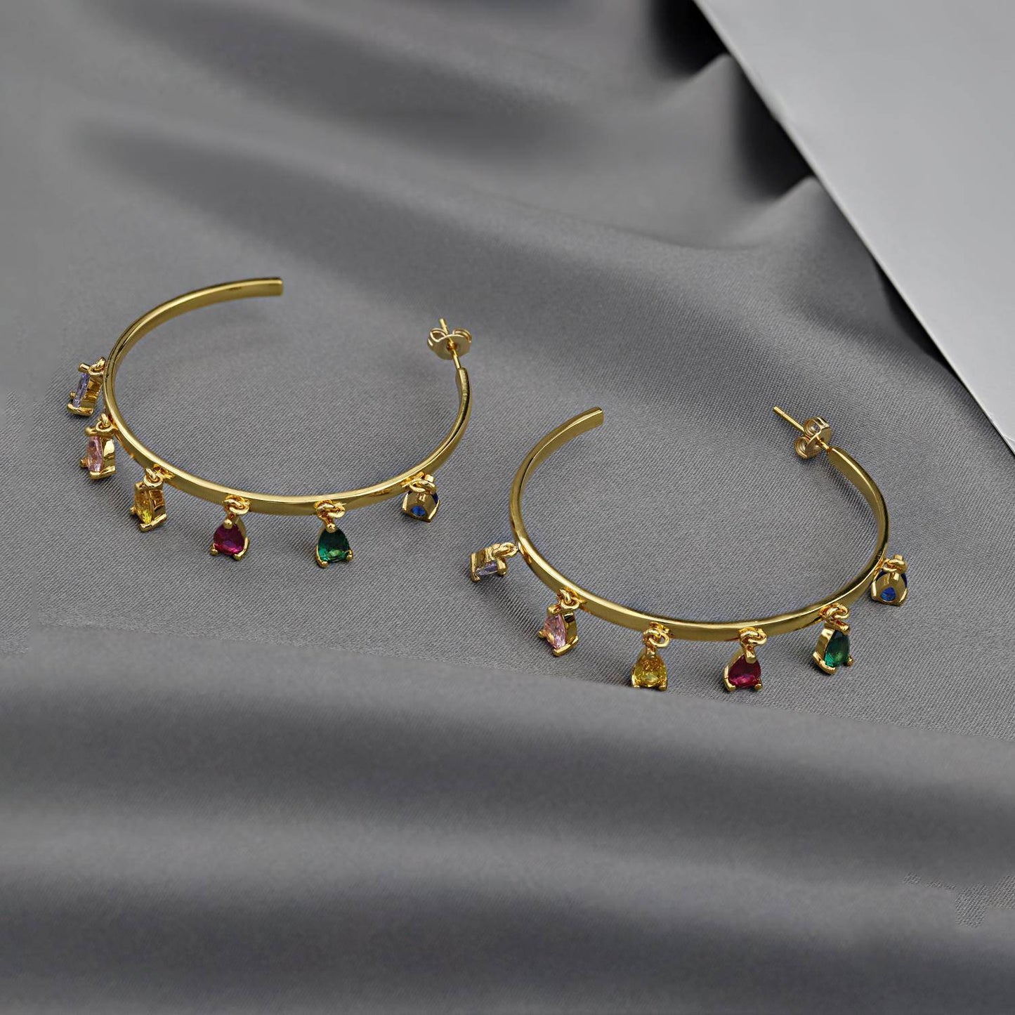 AMORETTO MILANO Ohrringe Bunte Steine Gold