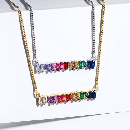AMORETTO MILANO Halskette Bunte Steine Silber