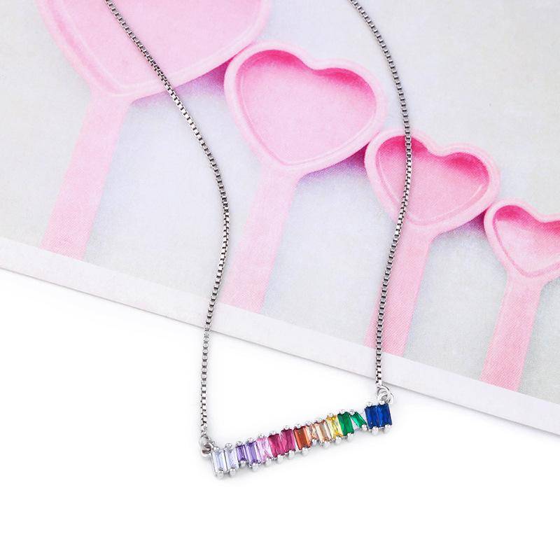 AMORETTO MILANO Halskette Bunte Steine Silber