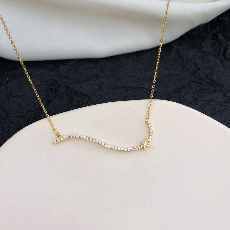 AMORETTO MILANO 925 Silber Welle mit Zirkoniasteinen GOld