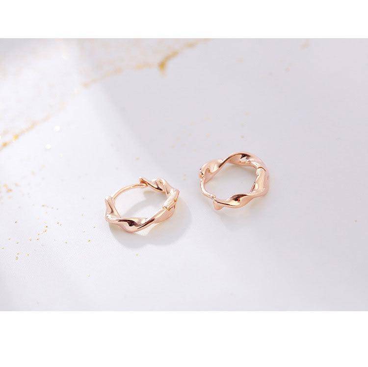 AMORETTO MILANO 925 Silber Wellen Creolen Rosegold