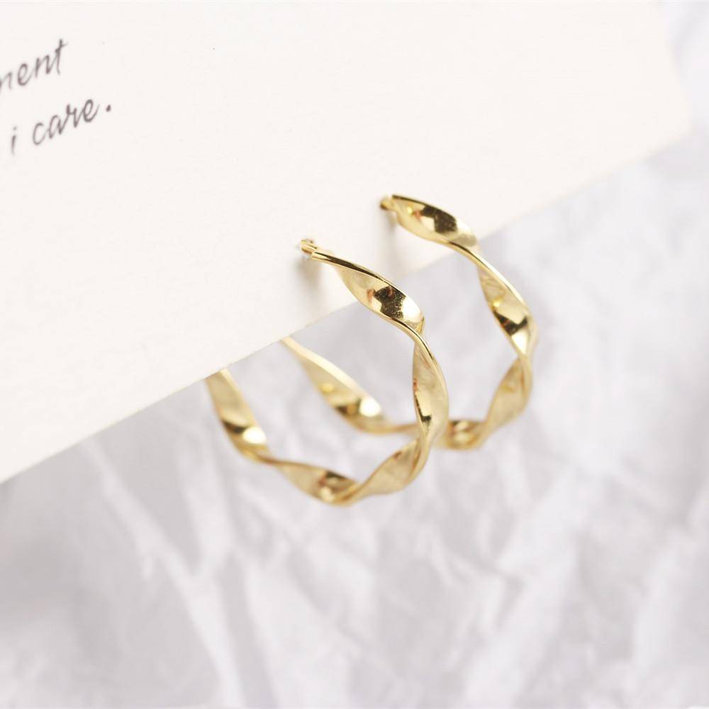 AMORETTO MILANO 925 Silber Wellen Creolen Gold
