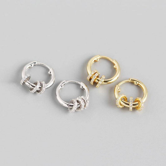 AMORETTO MILANO 925 Silber Creolen Zirkoniasteine Ringe Gold