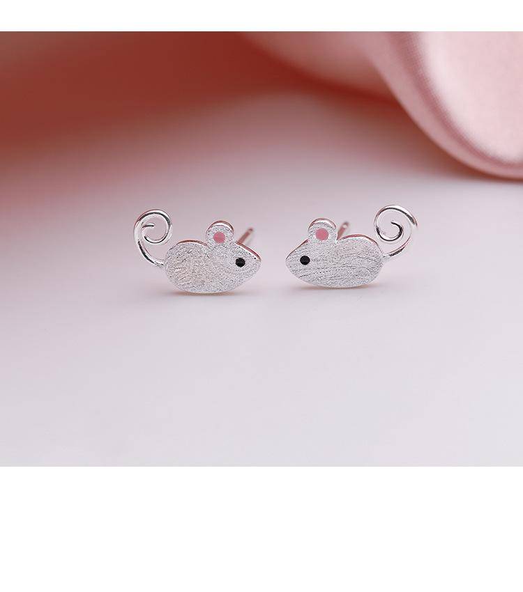 AMORETTO MILANO 925 argent Puces d'oreilles pour enfants souris argent