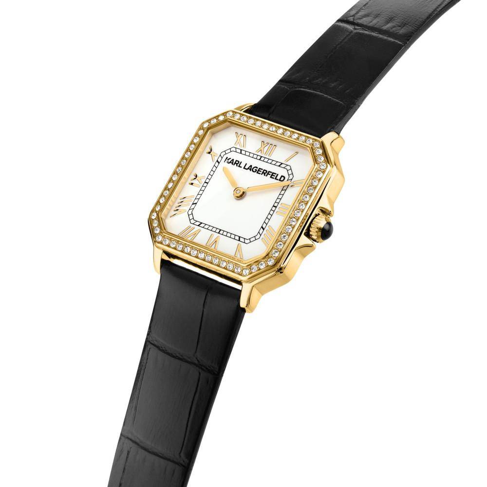 KARL LAGERFELD Montre Femme ICON SQUARE Noir Blanc