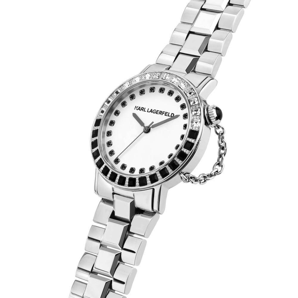 KARL LAGERFELD Damenuhr CRYSTALS Silber Weiß