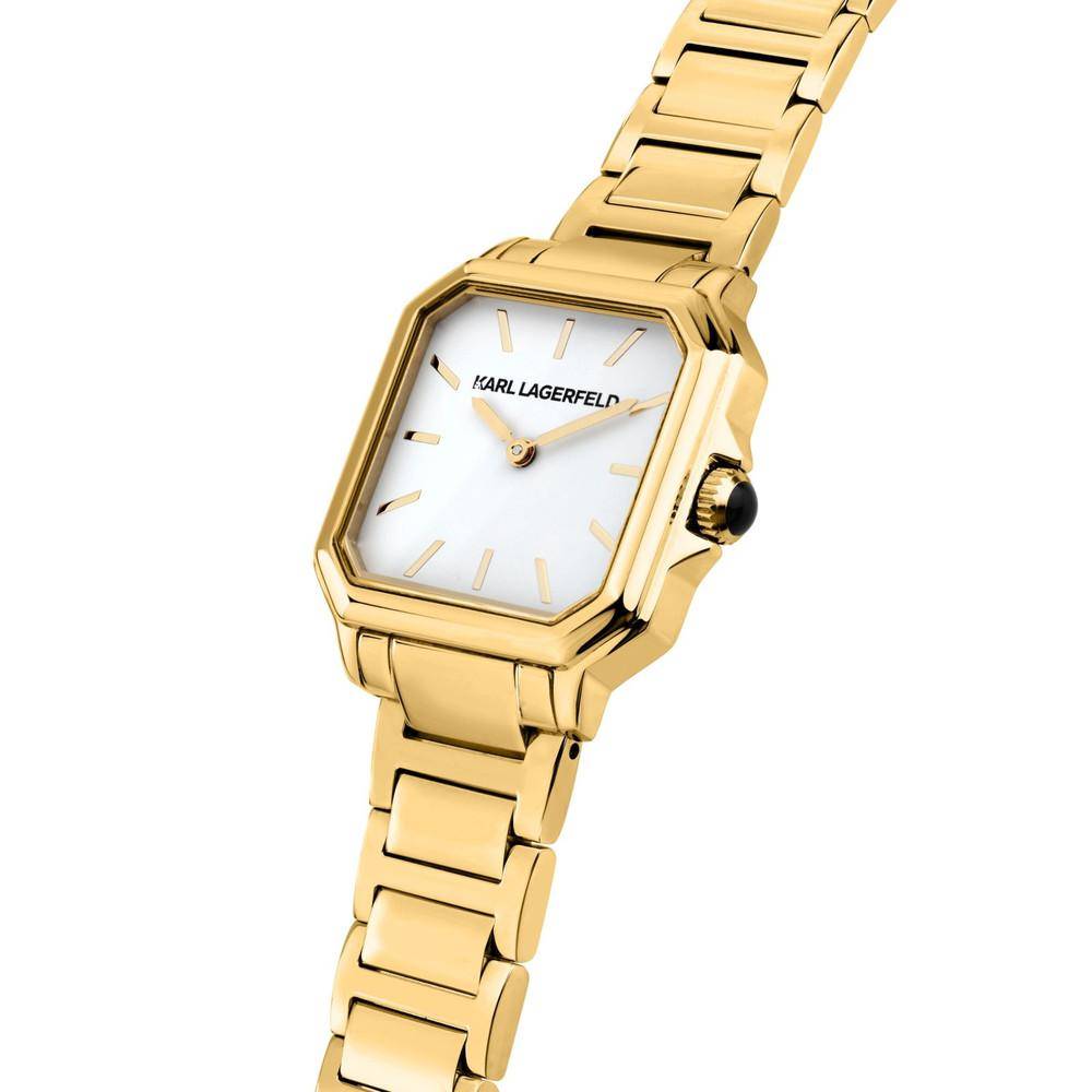 KARL LAGERFELD Damenuhr SQUARE CLASSICS Gold Weiß