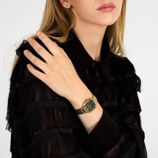 Montre femme KARL LAGERFELD SQUARE CLASSICS or noir