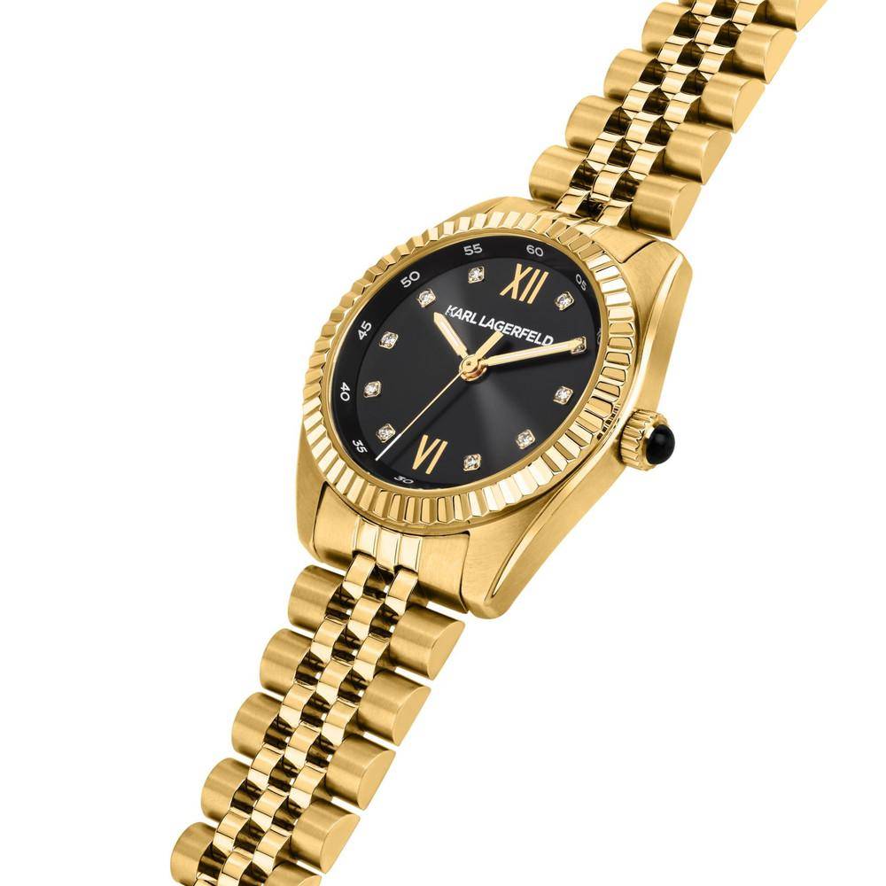 KARL LAGERFELD Damenuhr TIMELESS CODE MINI Gold Schwarz