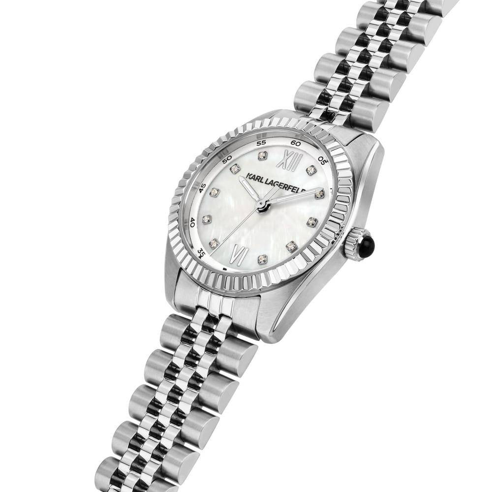 KARL LAGERFELD Damenuhr TIMELESS CODE M Silber Weiß