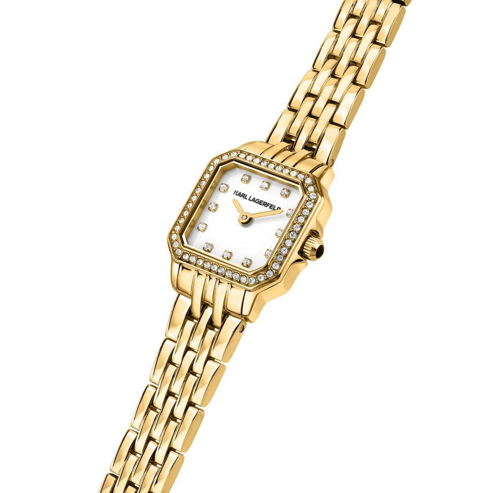 KARL LAGERFELD Montre Femme ICON SQUARE MINI Or Blanc
