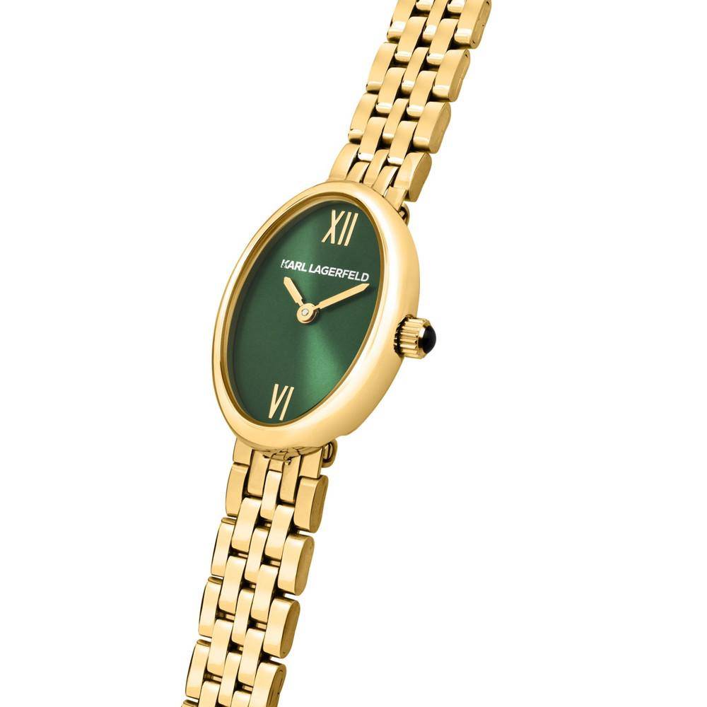 KARL LAGERFELD Damenuhr OVAL ALLURE Gold Grün