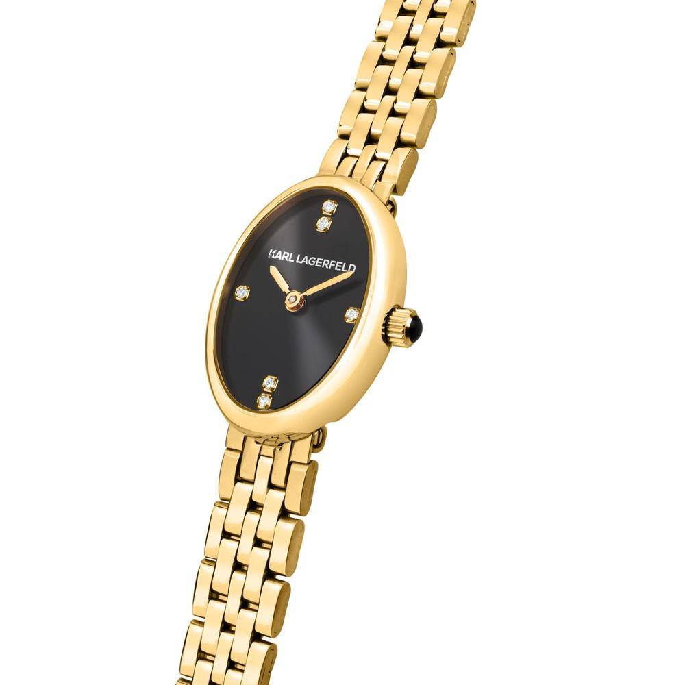 KARL LAGERFELD Damenuhr OVAL ALLURE Gold Schwarz