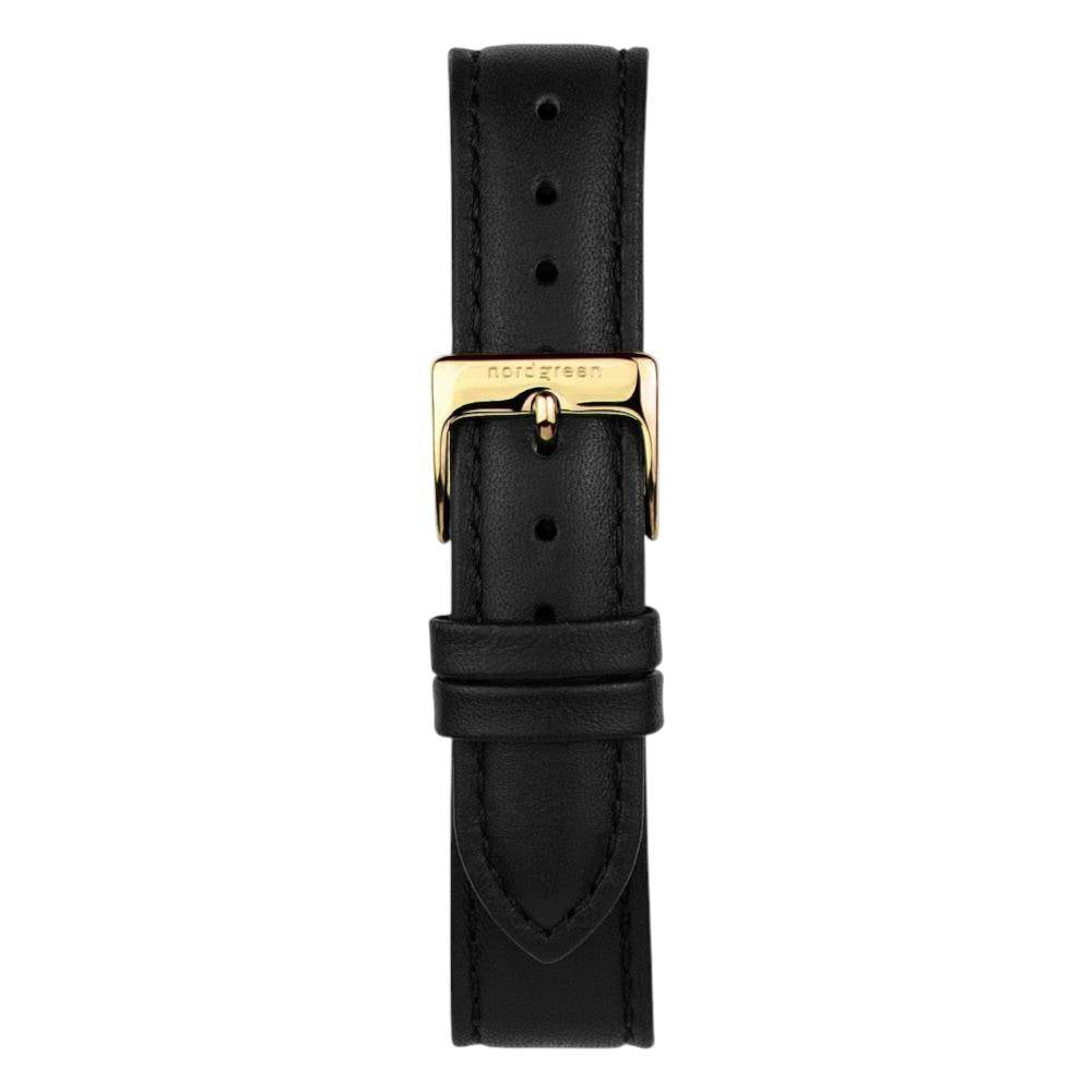 NORDGREEN Herrenuhr Native 40 mm Gold Schwarz Leder