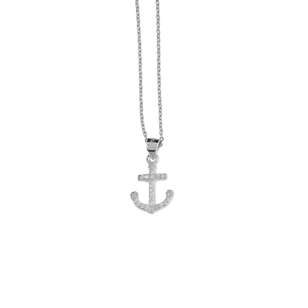 AMORETTO MILANO Anker-Halskette „Santo Spirito“ aus 925 Silber mit Zirkonia AM0999