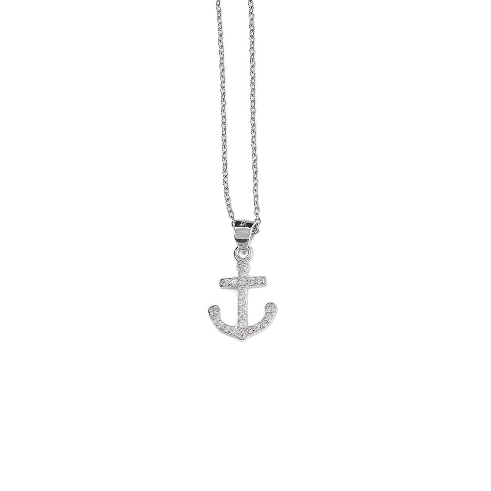 AMORETTO MILANO Anker-Halskette „Santo Spirito“ aus 925 Silber mit Zirkonia AM0999