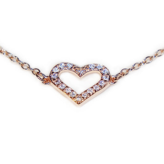 AMORETTO MILANO Herz-Armkettchen "Dalmazio“ aus 925 Silber mit Zirkonia Rose-Gold AM0512
