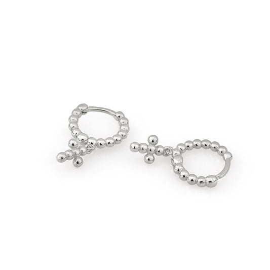 AMORETTO MILANO Creolen aus 925 Silber Kreuz Kugeln A1100181