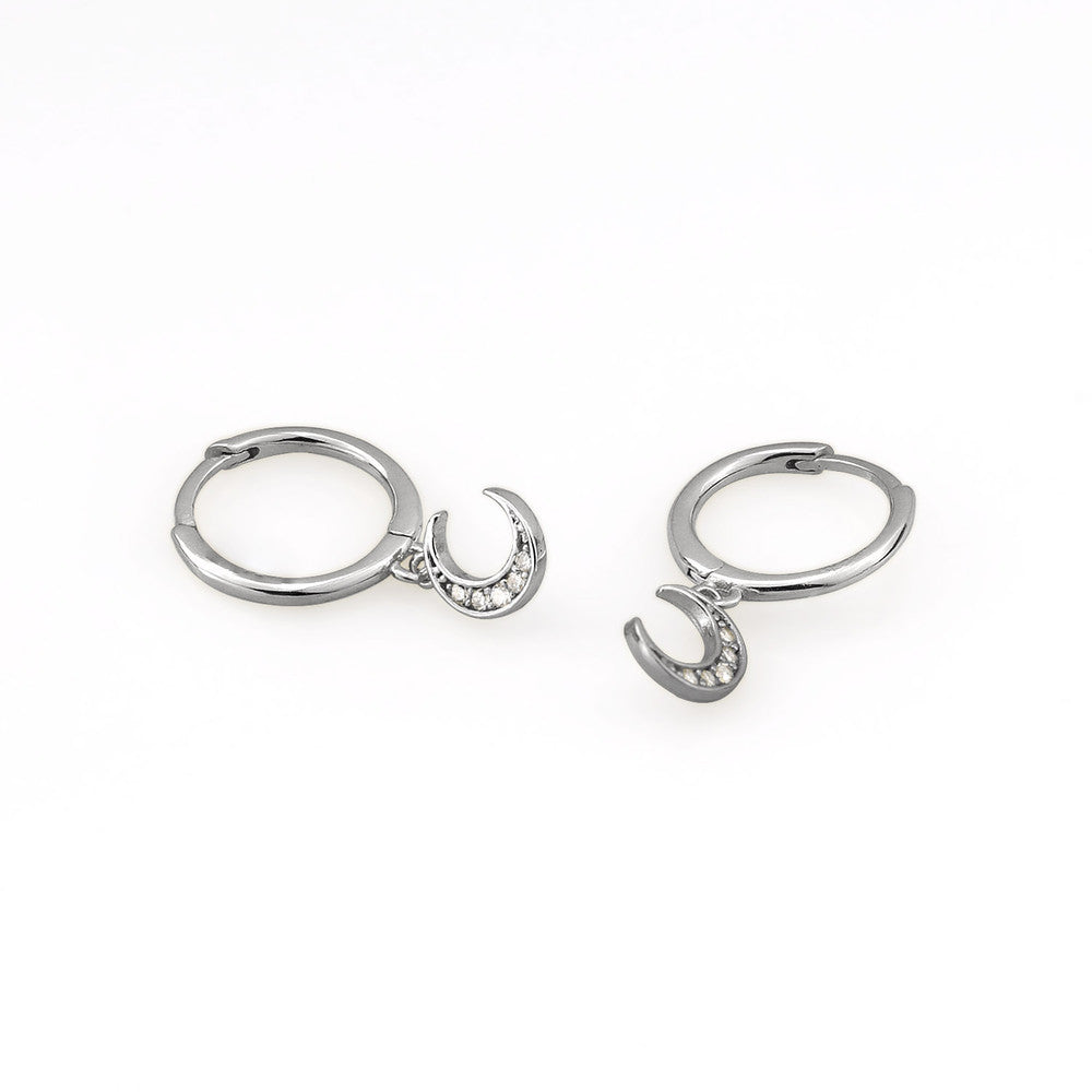 AMORETTO MILANO Creolen aus 925 Silber Halbmond Zirkonia A110082