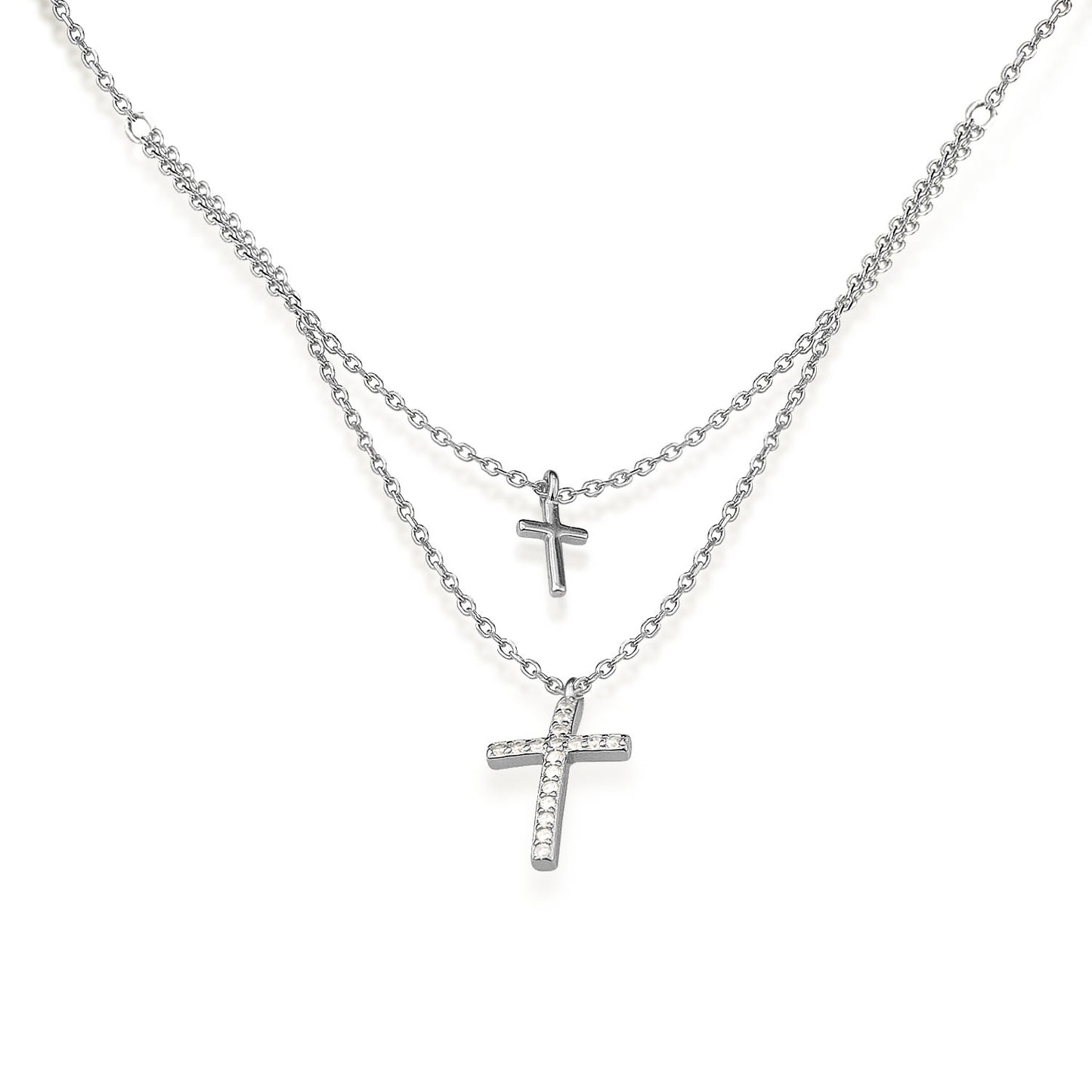 AMORETTO MILANO Collier en argent 925 Croix Zirconium A140031