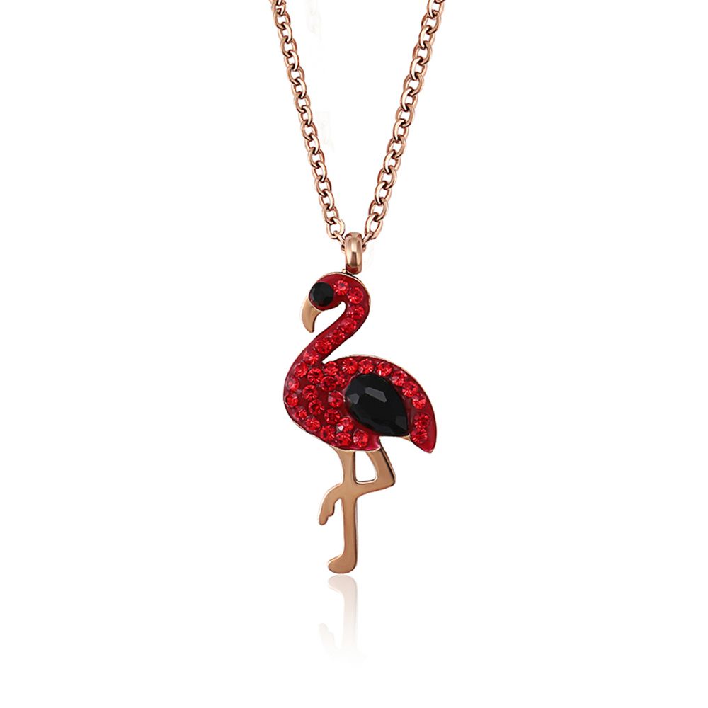 AMORETTO MILANO Halskette "PELLICANO" Rose-Gold / Rot AM0208