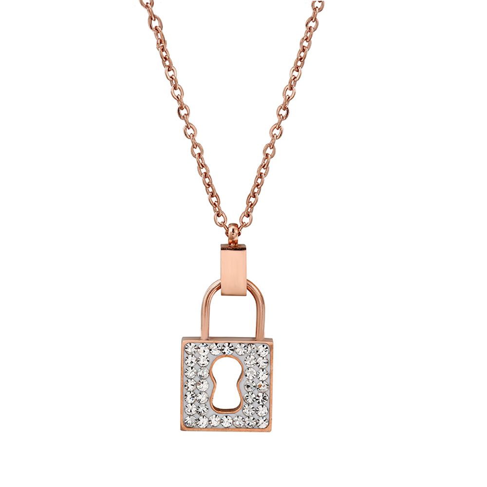 AMORETTO MILANO Halskette "BLOCCARE" Schloss Rose-Gold AM0224