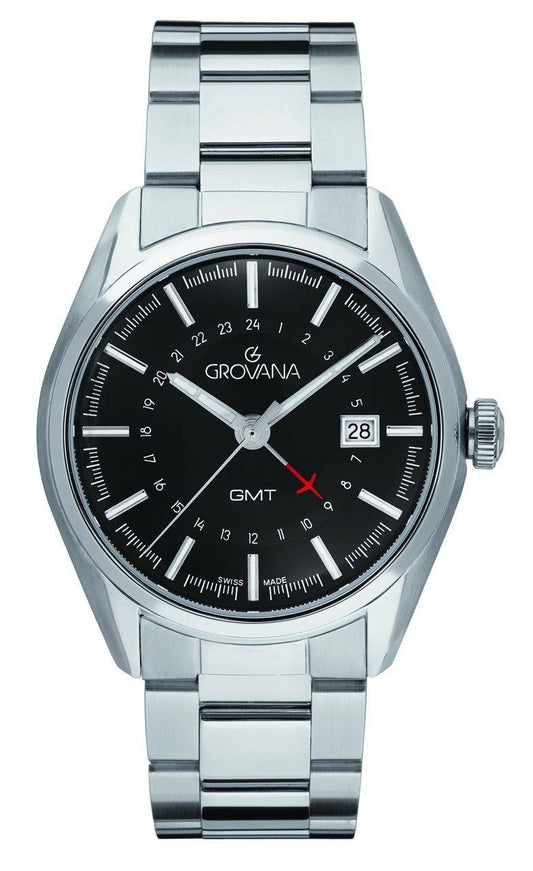 GROVANA Uhr St. Andrews Steel Metal Black 42mm Herren 1547,1137