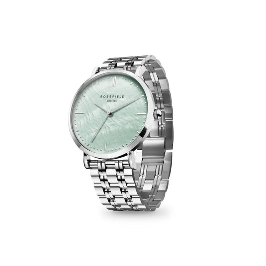ROSEFIELD Damenuhr Octagon XS Mintgrün Silber rund OGGSS-O72