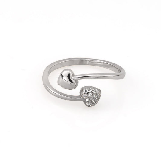 AMORETTO MILANO Ring Herz zirkonia aus 925 Silber verstellbar A120004