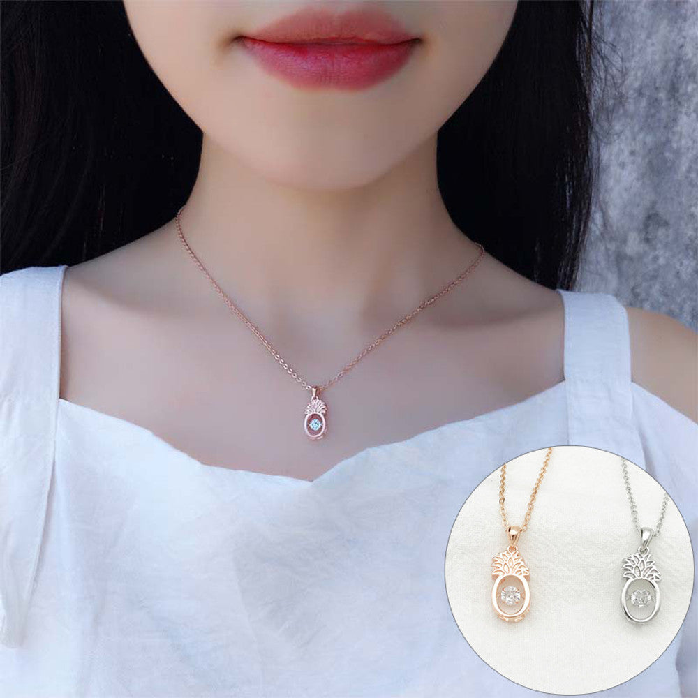 AMORETTO MILANO Halskette aus 925 Silber Ananas Anhänger Zirkonia A190050