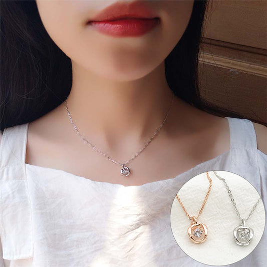 AMORETTO MILANO Halskette aus 925 Silber Apfel Anhänger beweglicher Zirkonia A190054