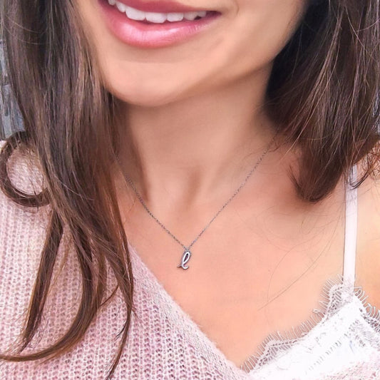 AMORETTO MILANO Buchstaben Kette „Lettera“ L Schreibschrift silberfarben AM0187-LS