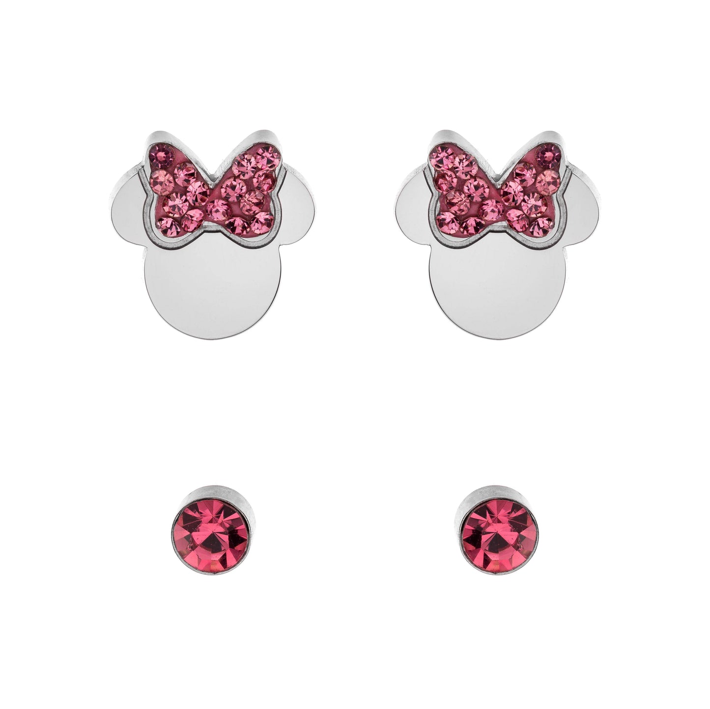 DISNEY Ohrringe Set Minnie Mouse Rosa Silber Edelstahl S600149RPL-B.CS