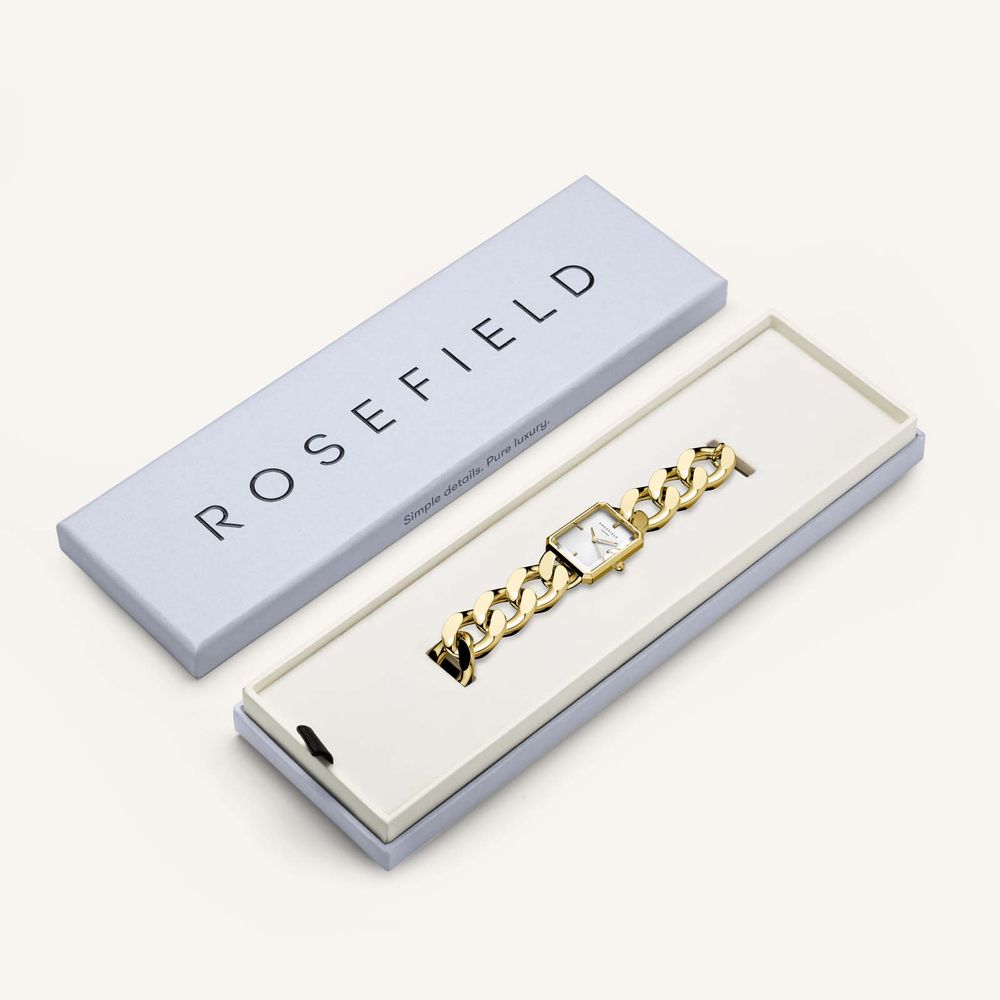 ROSEFIELD Damenuhr Octagon XS Mintgrün Gold eckig OGGSG-O71