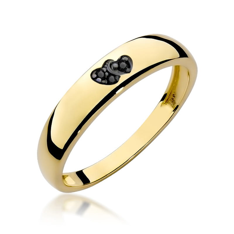 Diamant-Ring Echtgold Herz 0,019 ct