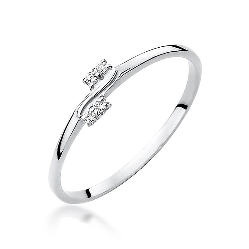 Diamant-Ring Echtgold Bypass 0,03 ct