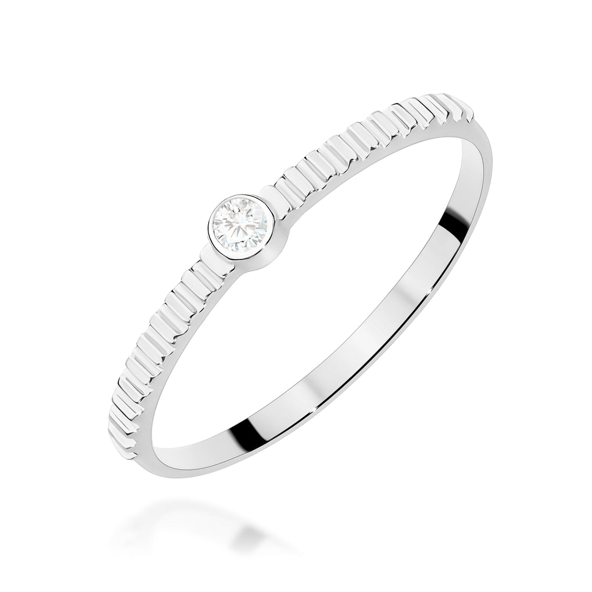Diamant-Ring Echtgold Solitär 0,04 ct