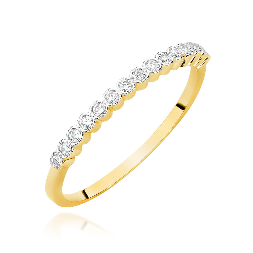 Diamant-Ring Echtgold Halbmemoire 0,08 ct