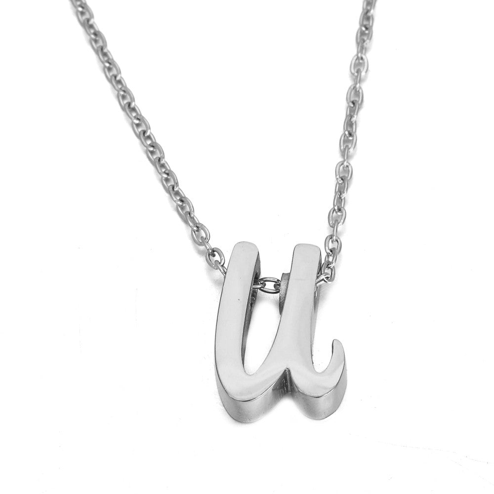 AMORETTO MILANO letter chain “Lettera” U script silver AM0187-US